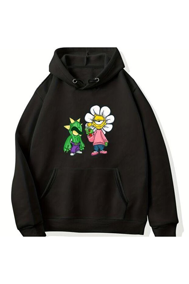 Unisex Black Oversize 3 Thread Raster Sweatshirt - Premium Quality High Resolution Printed