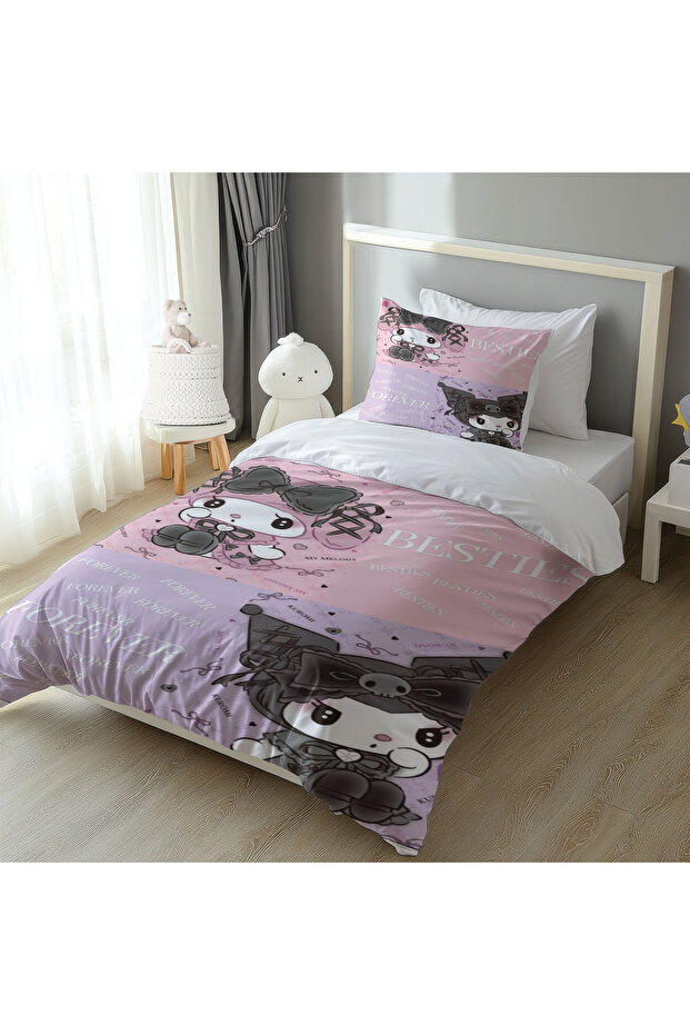 Kuromi̇ and Melodi̇ Pink Lila Pique Set M6
