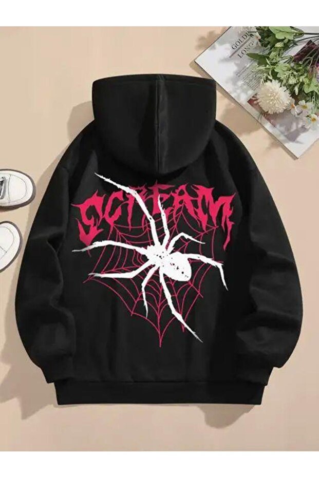 Unisex Black Oversize 3 Thread Raster Sweatshirt - Premium Quality High Resolution Printed