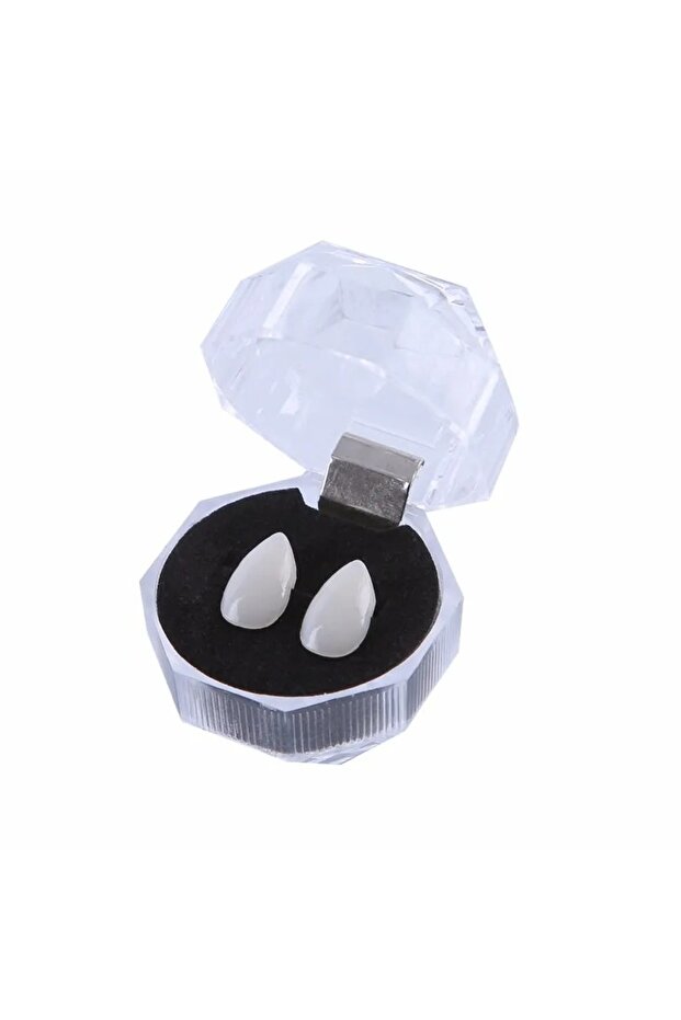 13mm Vampire Teeth Fangs Dentures Props Halloween Costume Props False Teeth Solid Glue Denture Adhes