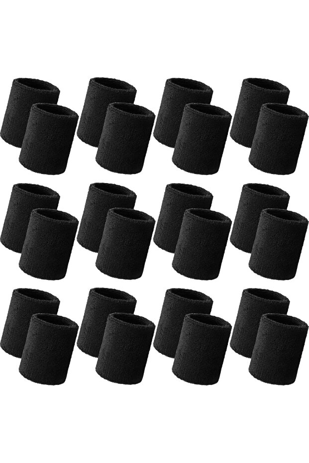 24 Pcs Wrist Sweatbands Bulk Sports Wrist Bands Breathable Wristbands Stretchy