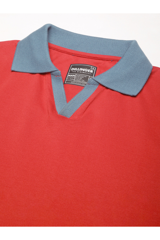 بولو رجالي سادة بقصة عادية وياقة مفتوحة - 2