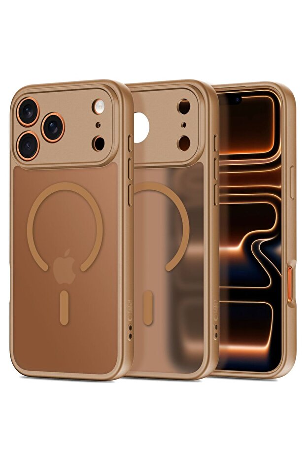 Husă BasicMag MagSafe pentru iPhone 17 Pro - Maro Mat - 1