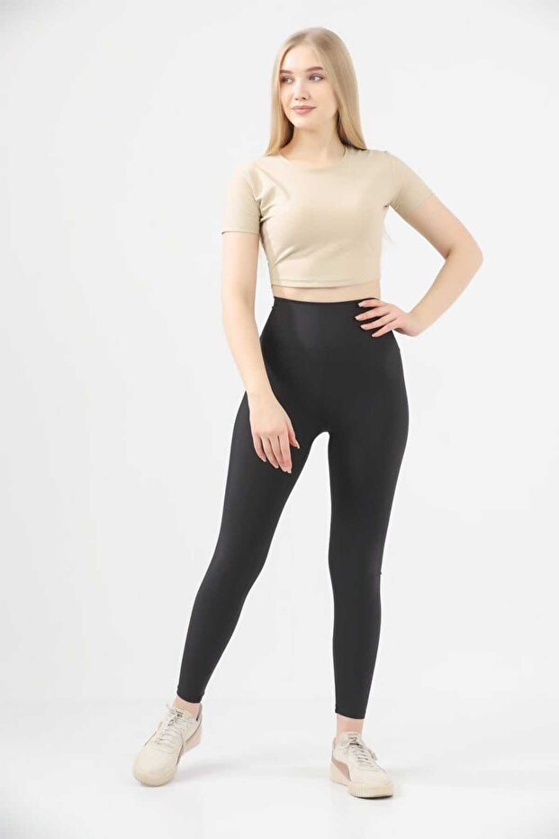 Thick Diving Fabric Soft High Waist Gathering Tights