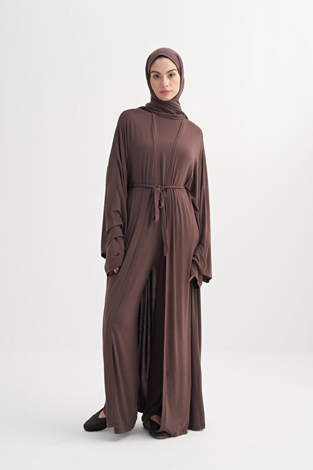Micro Modal Abaya Kahve - 2