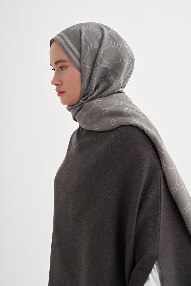 Grace Monogram Floş Şal Gri - 3