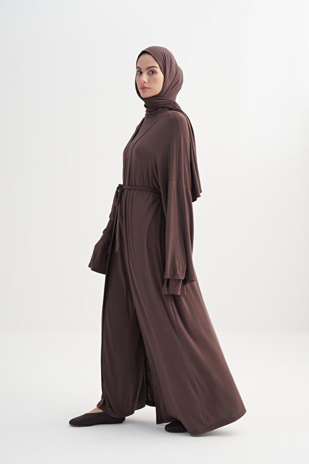 Micro Modal Abaya Kahve - 3