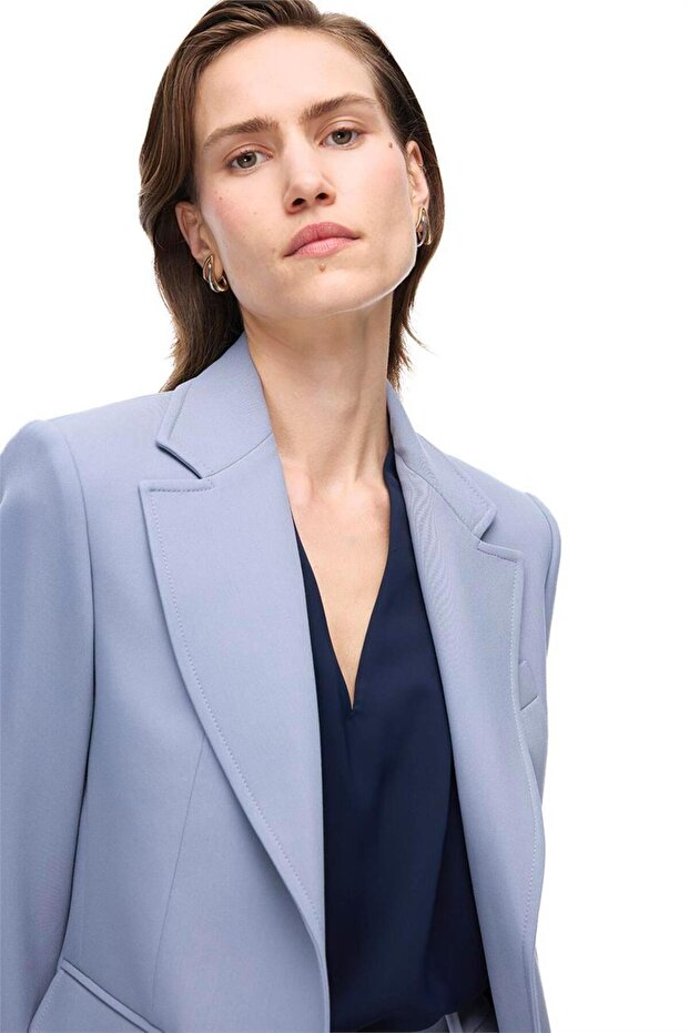 Gray Classic Collared Short Jacket - 4