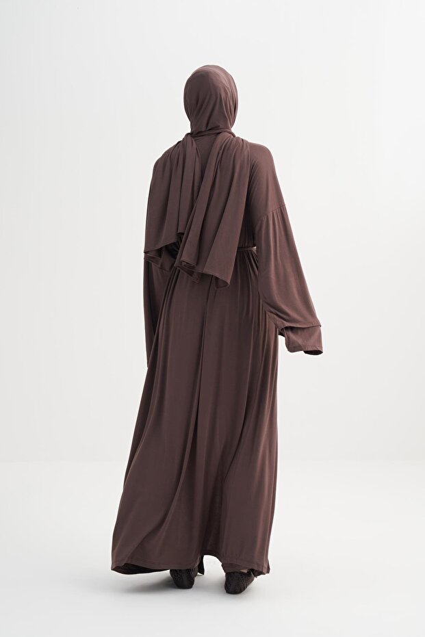 Micro Modal Abaya Kahve - 4
