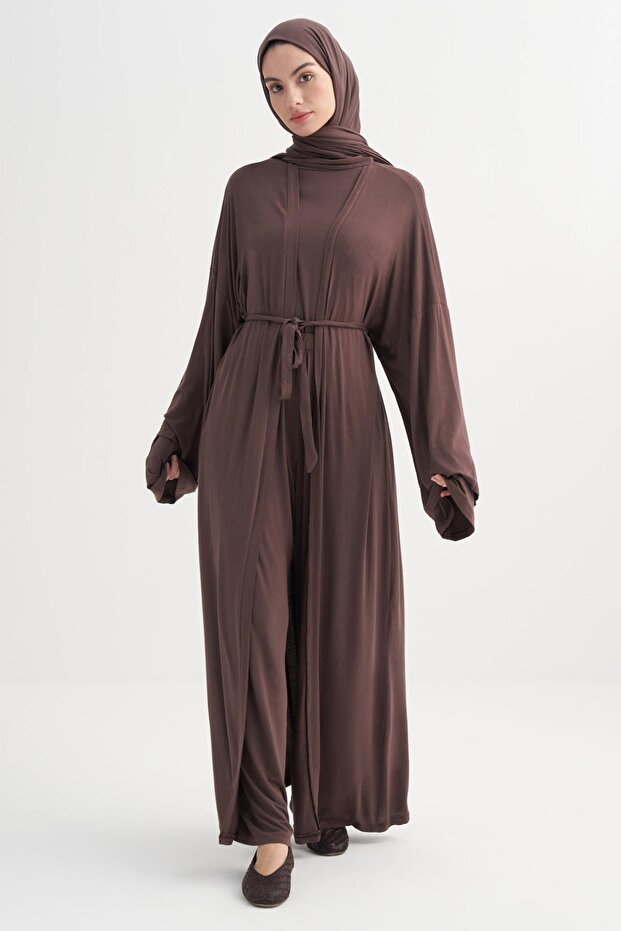 Micro Modal Abaya Kahve - 1