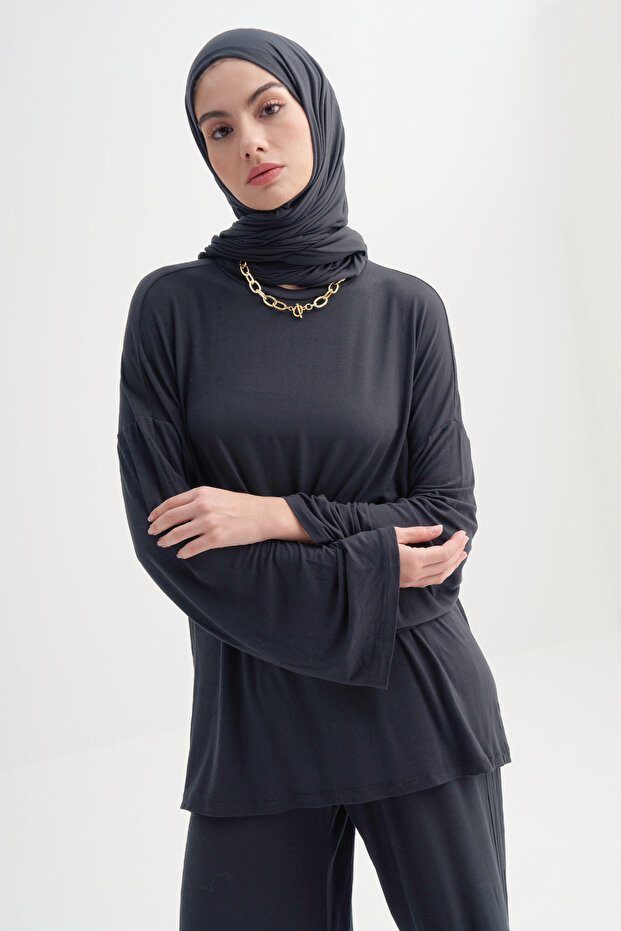 Micro Modal Tunik Antrasit - 2