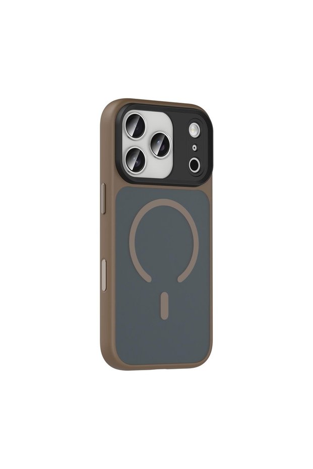 iPhone 17 Pro Compatible Magsafe Enabled Hard Fall Phone Case Coffee