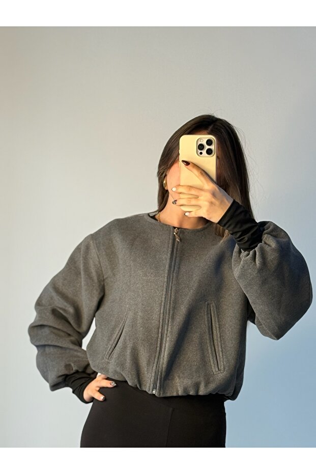 Kaşe Bomber Ceket - 2