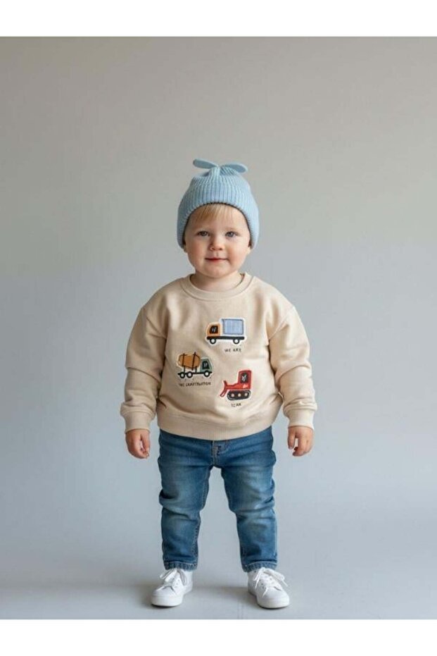Baby Boy Cotton Car Printed Sweatshirt