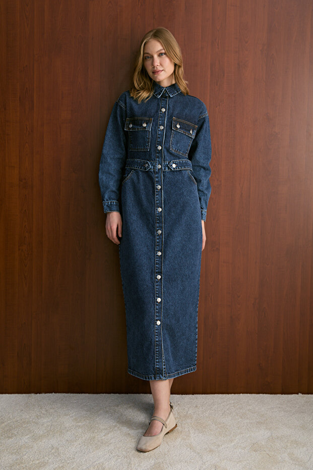 Denim Elbise 32-8006 - 1