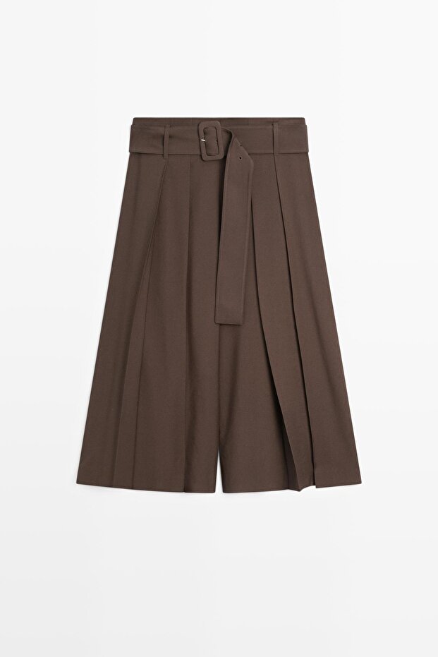 Pilili midi şort etek - 5