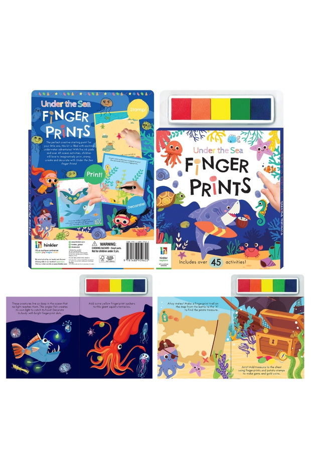 Under The Sea Finger Prints | 48 Page Book | 5 Finger Paints | Creative Activity | Art & Craft Kit