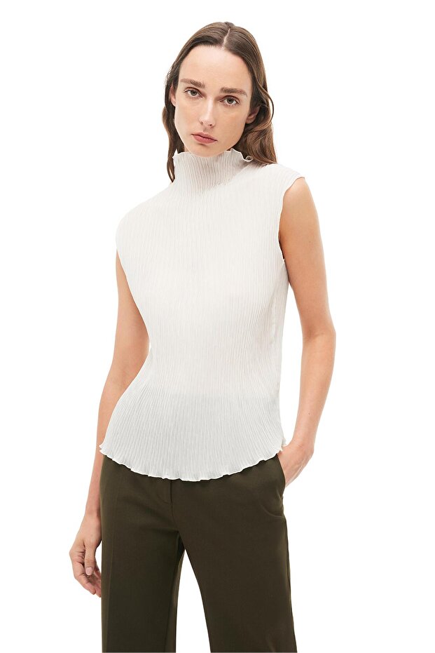 إكرو الياقة المدورة بلوزة - 2