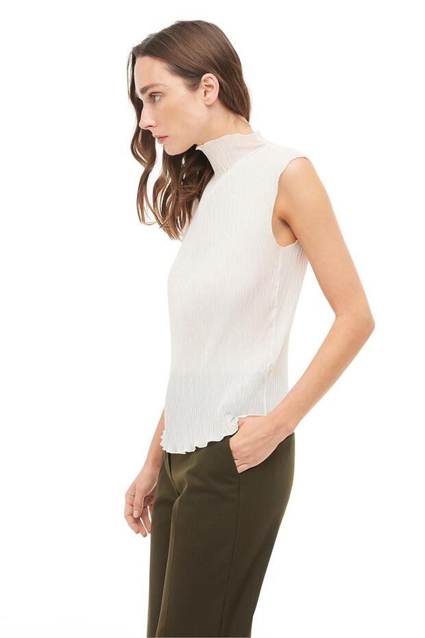 إكرو الياقة المدورة بلوزة - 3