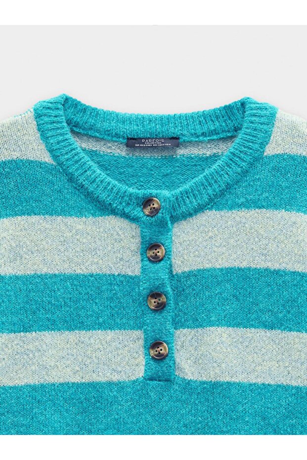 Çizgili Örme Kazak - 5