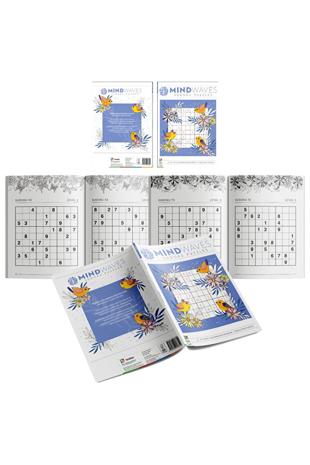 Mindwaves Puzzle Book Sudoku | 128 Page Book | 80 Puzzles | Fun and Engaging Brain Game