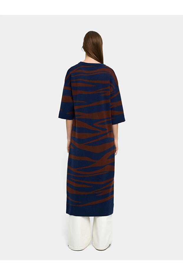 Jakarlı Örme Elbise - 4