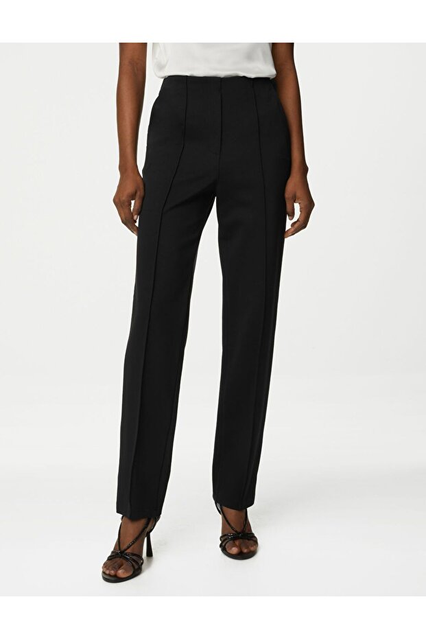 Straight Leg Örme Pantolon - 4