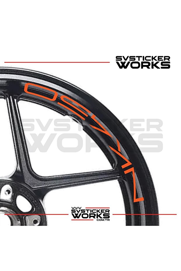 Cfmoto 450nk wheel rim sticker set - 8 piece inner wheel decal