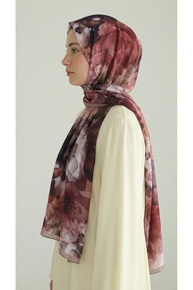 شال قطني بنقشة زهور - 2