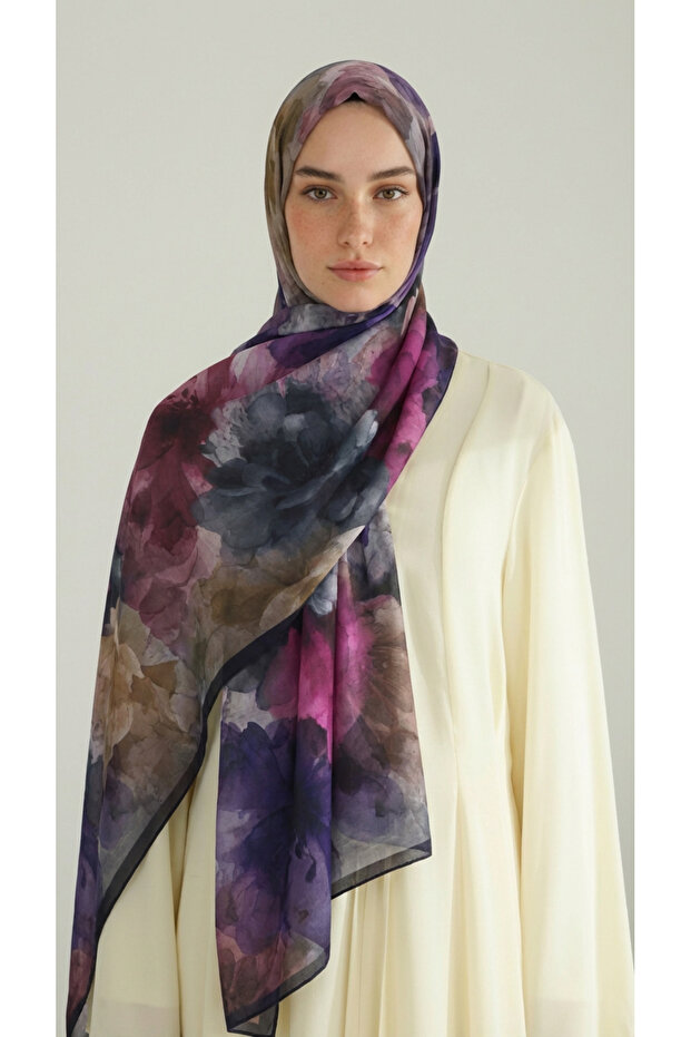 شال قطني بنقشة زهور - 6