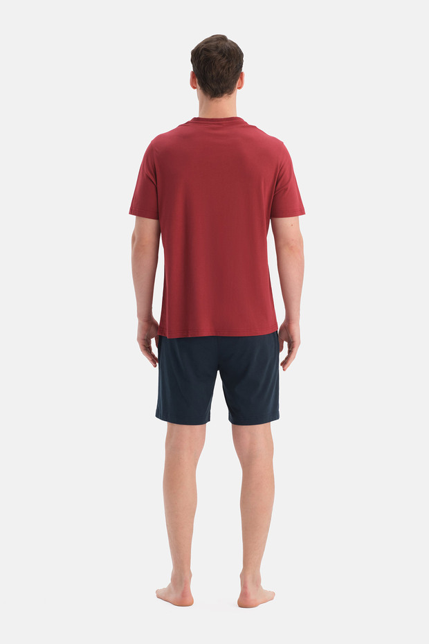 Set de trei piese cu mâneci scurte, culoare burgundy - 7