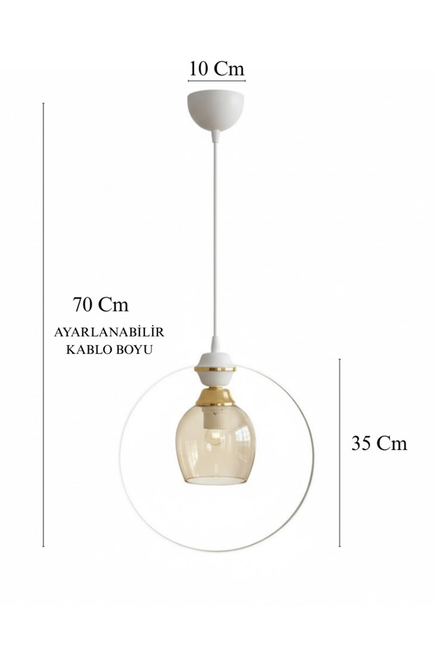 Tekli Cam Sarkıt Avize - 2