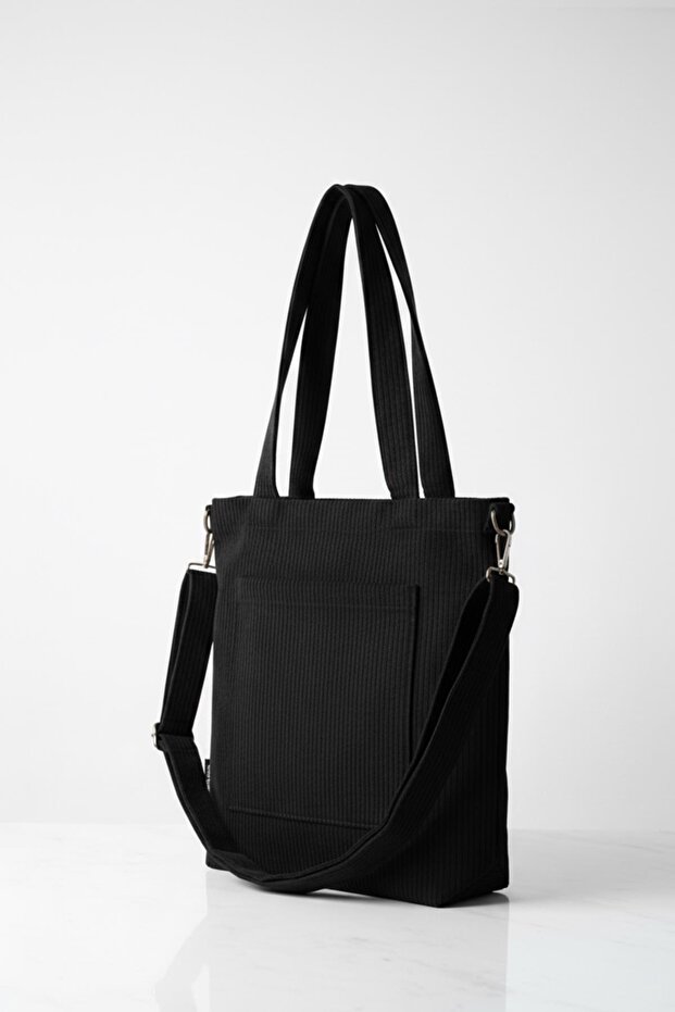 Volera Model Siyah Kadife Çanta - 4