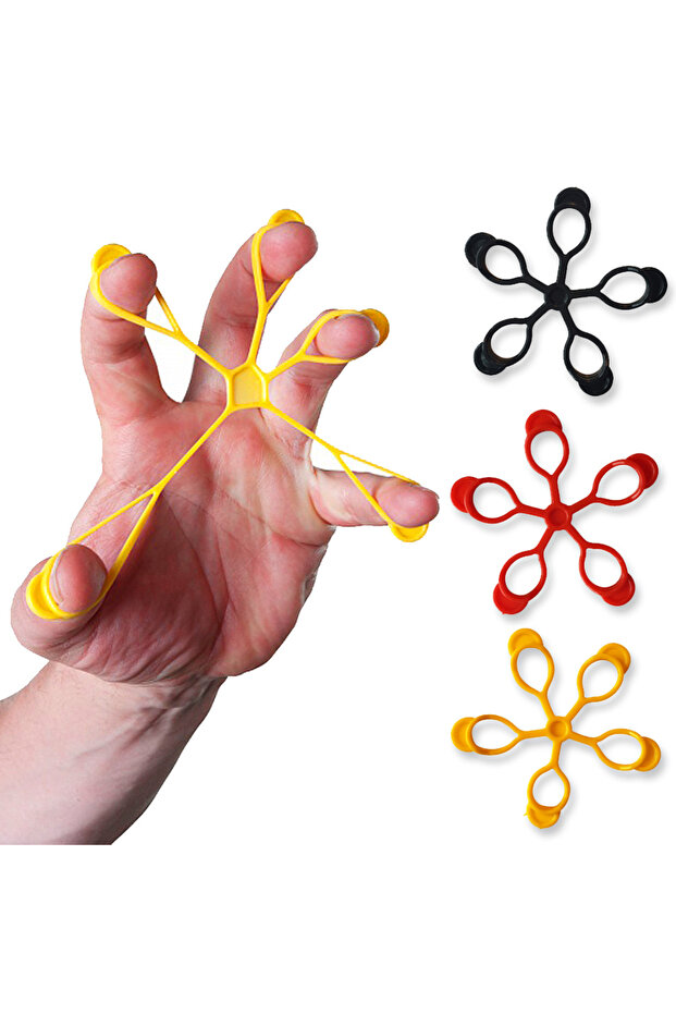 3 Finger Strengthener - Hand Finger Strengthening Rubber - Physical Therapy Exercise Tool - Squeeze - Sports