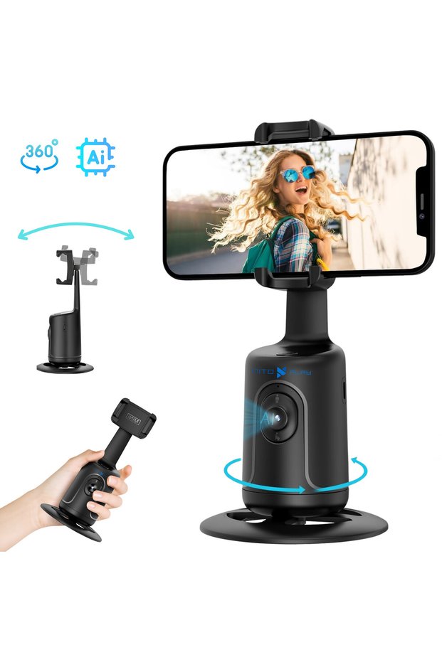 NITOPLAY® Smartphone Stabilizer / Holder, Face & Body Tracking, 360° Automatic Tracking