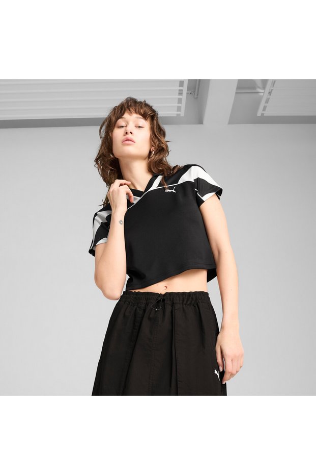 Womens FUTURE.PUMA.ARCHIVE Football Jersey Baby T-Shirt - Black