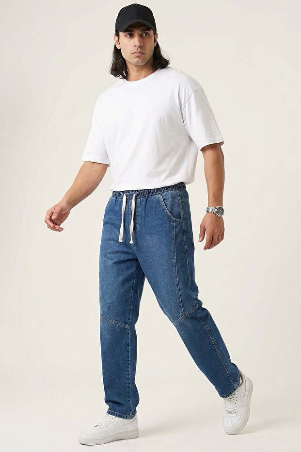 Bdart Lace-Up Waist Loose Fit Jeans