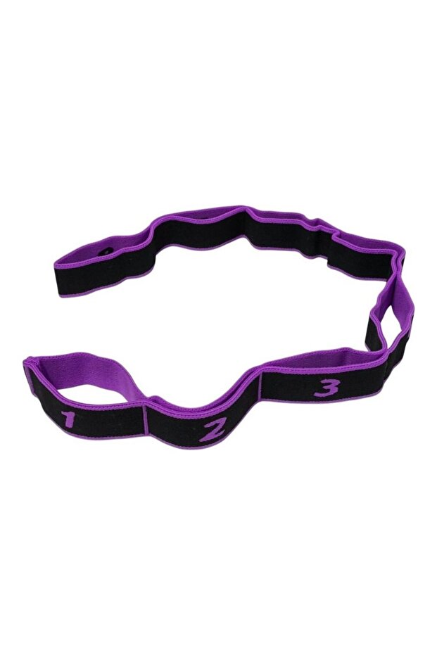 Purple 90x4 cm knitted elastic aerobic power pilates yoga sports exercise physical therapy resistance band