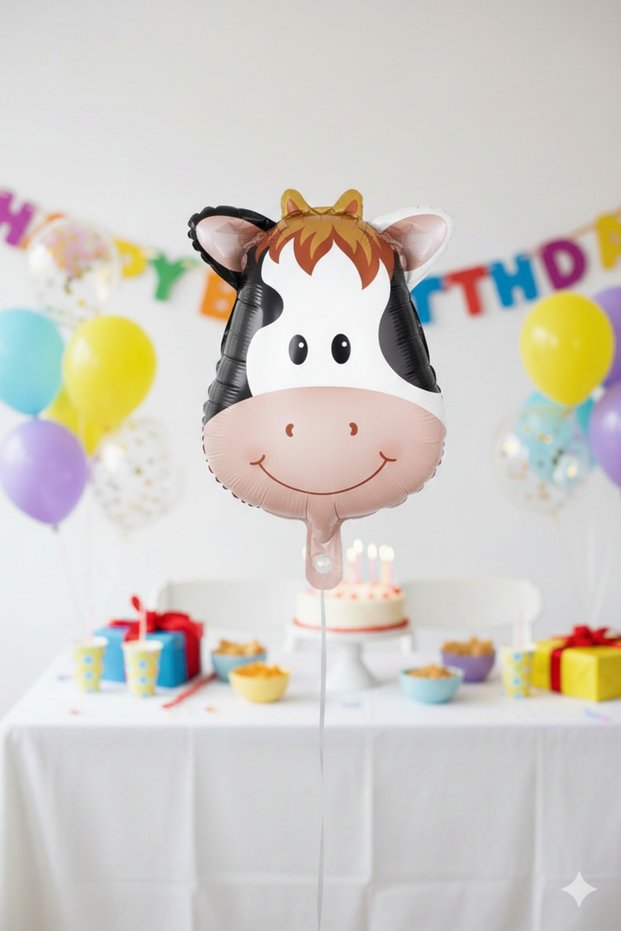 18 Inch Safari Cow Foil Balloon - Birthday Party Decoration Balloon