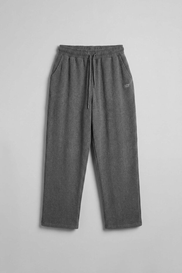 Men's Baggy Fit Ribbed Soft Textured Sweatpants Anthracite