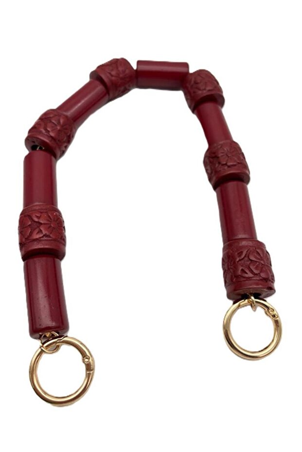 41 cm Burgundy Color Bag Handle with Hook Light Gold Metal