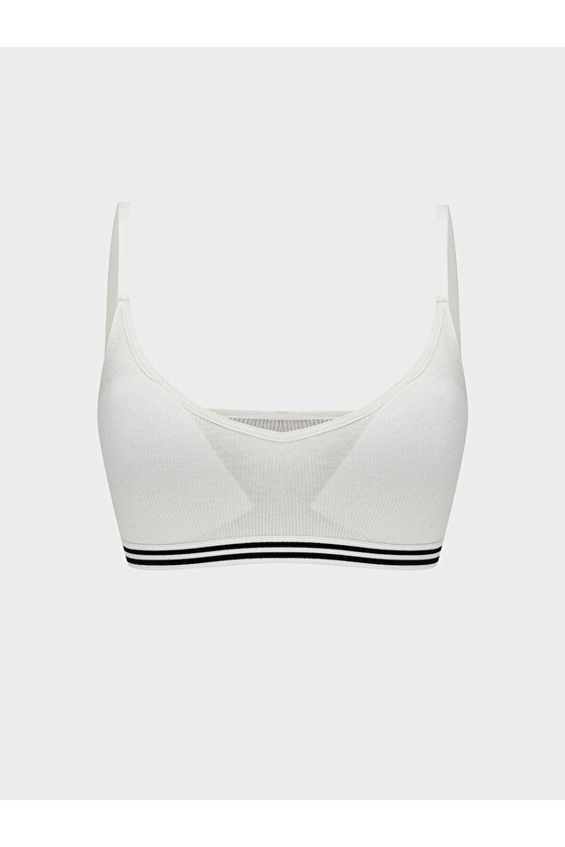 Özmarka New Season Stripe Detailed Bustier with Removable Pads