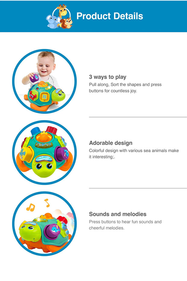 لعبة السلحفاة القابلة للسحب والفرز والتعلم - 8