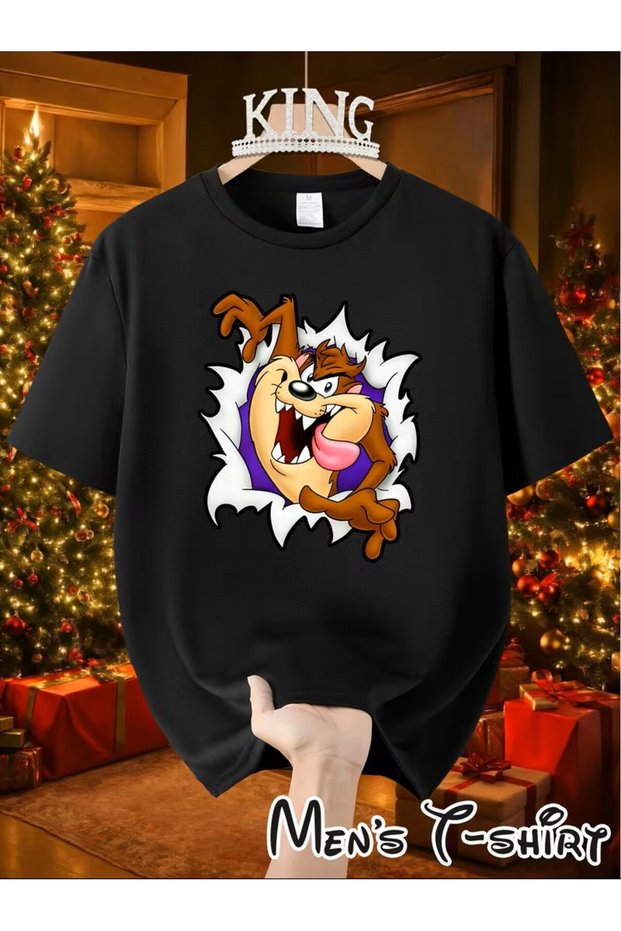 Wb Men's Taz the Musical Graphic T-Shirt | Official Warner Bros. Breathable Round Neck
