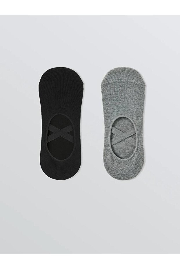 Gray Women's Flat Yoga and Pilates Socks 2-Pack (S6)