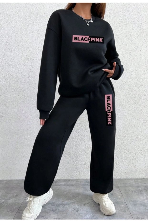 Cotton-Polyester Blended 2-Thread Ribbed Tracksuit Set