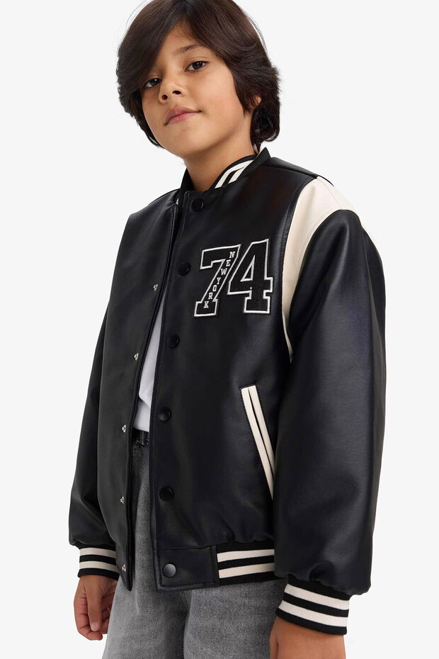 Water Repellent Bomber Embroidered Coat for Boys F6375A826Sp