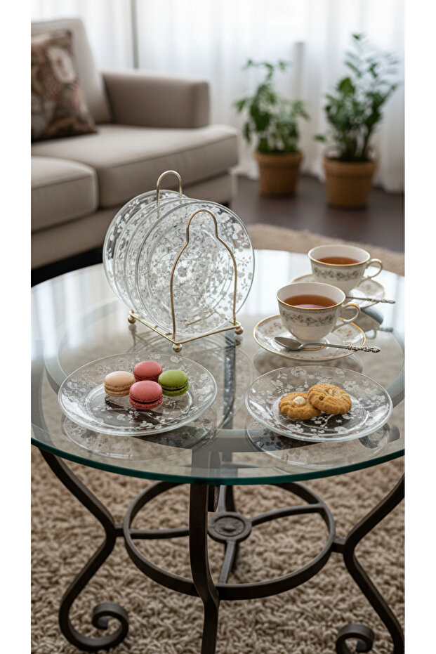 Stylish dish rack set with organized display - 4