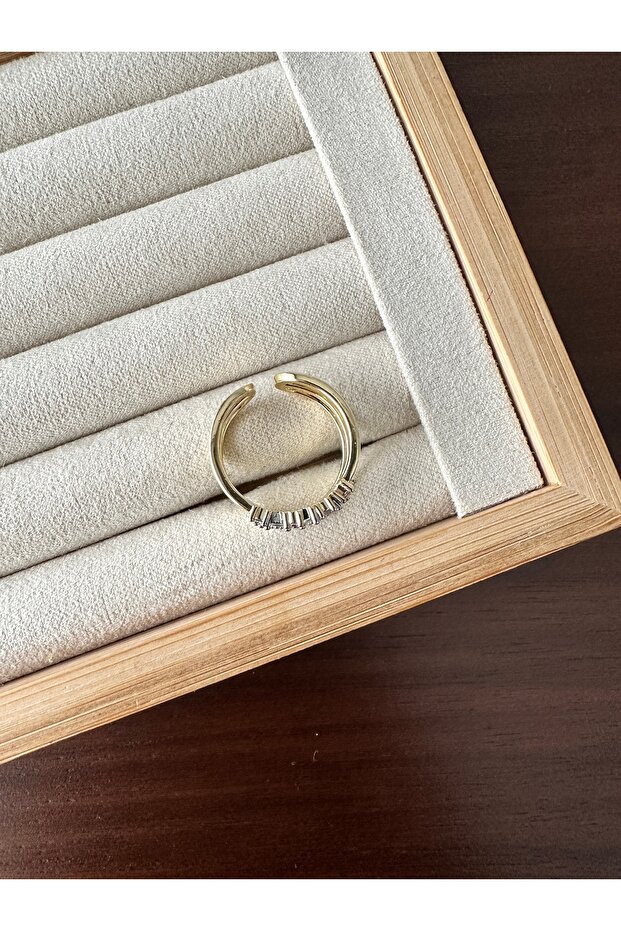 Double Color Tiny Stone Ring - 2