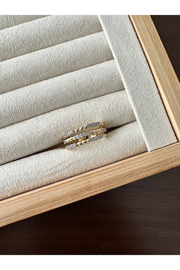 خاتم من الحجر الملتوي ثنائي اللون - 2